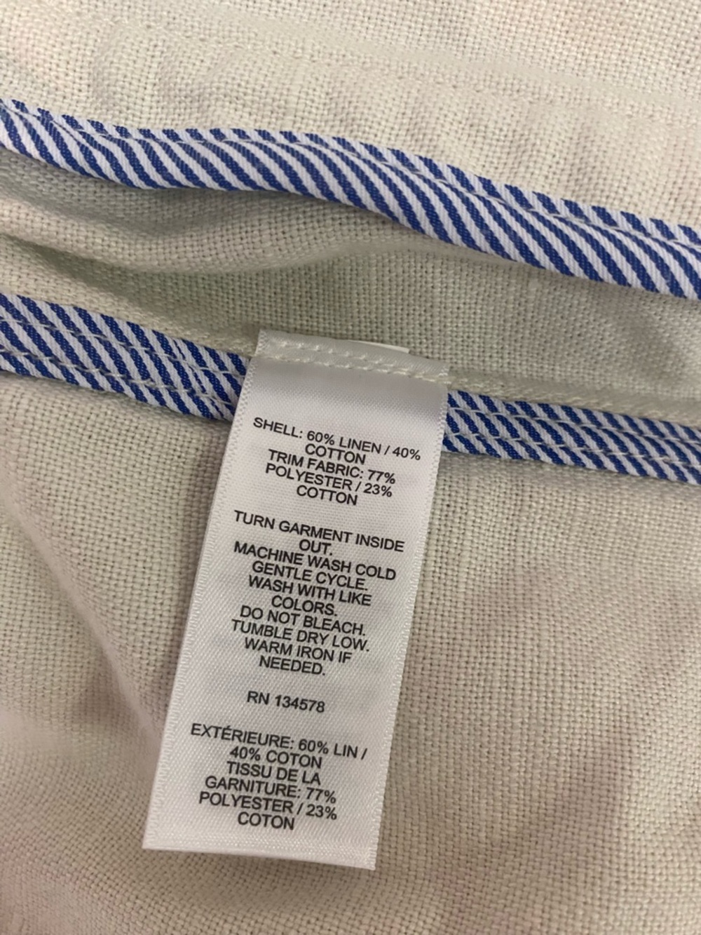 VINEYARD VINES LINEN DRAWSTRING UTILITY JACKET ZIP CREAM IVORY WOMENS SZ XSMALL - Picture 5 of 13